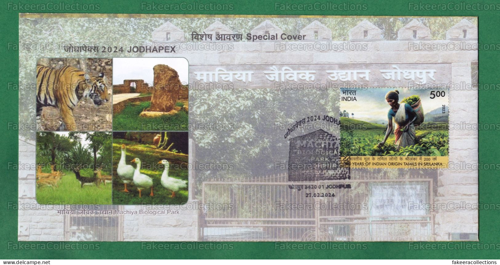 INDIA 2024 Inde Indien - MACHIYA BIOLOGICAL PARK Special Postmark Cancellation Cover Jodhpur 27.02.2024 - Tiger, Birds - Sonstige & Ohne Zuordnung