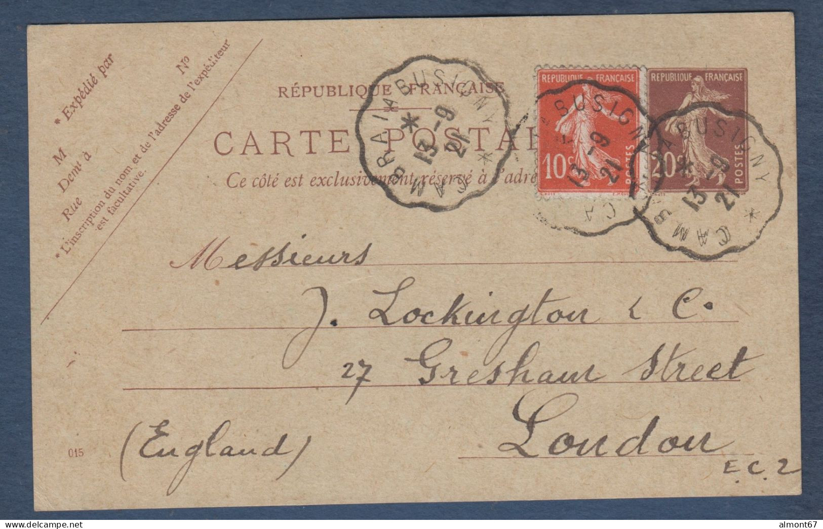 Cachet De Convoyeur  CAMBRAI  A  BUSIGNY - Spoorwegpost