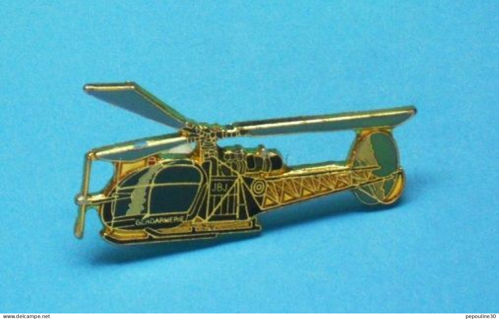 1 PIN'S //   ** HÉLICOPTÈRE / ALOUETTE II / GENDARMERIE NATIONALE **  . (J.Y. Segalen Collection) - Armee