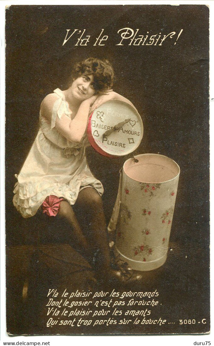 CPA Fantaisie Ecrite En 1925 * V'la Le Plaisir (Femme Baisers Amour Plaisir Pour Les Gourmands Pour Les Amants ... - Women