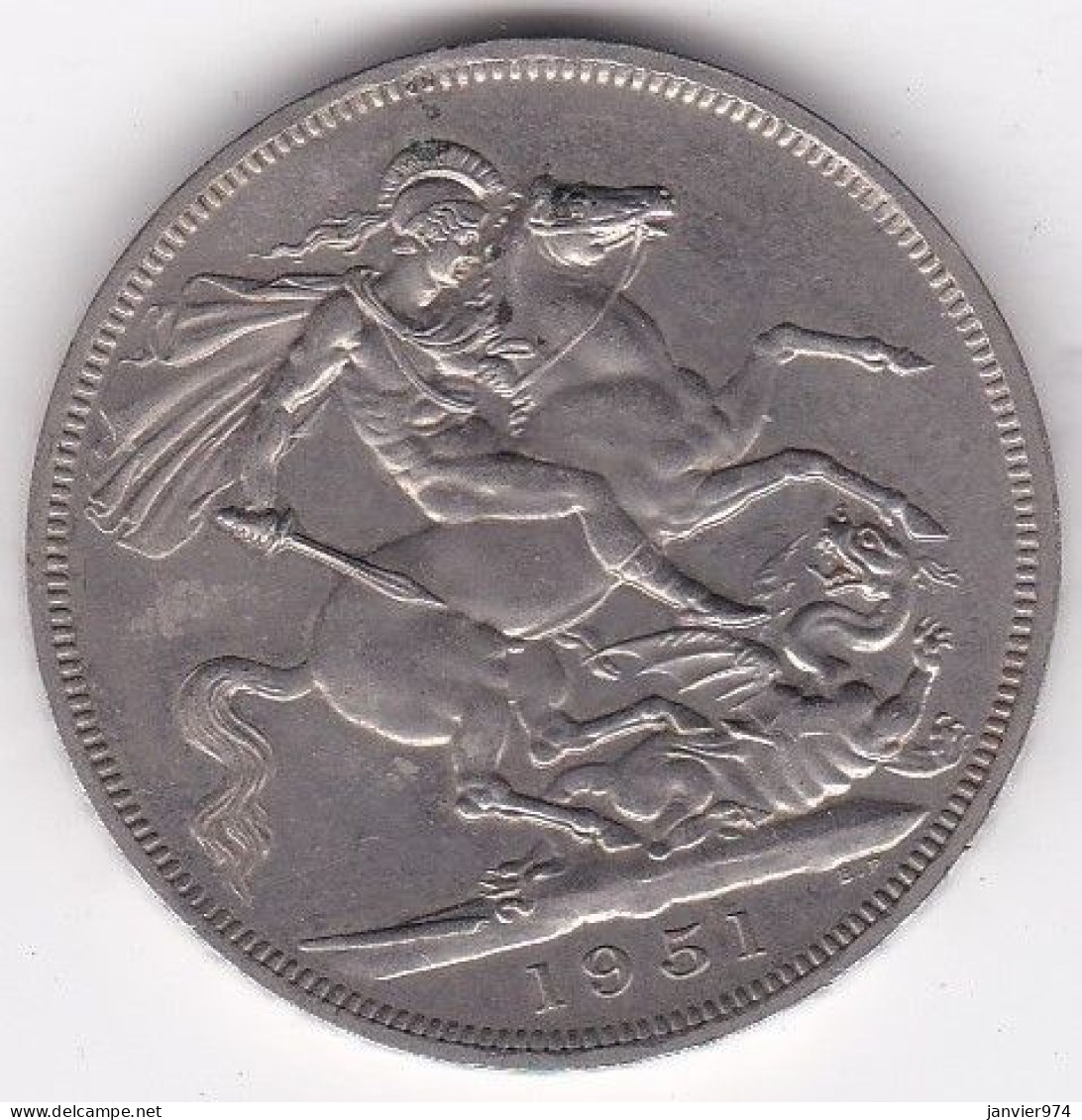 5 Shillings 1951 Festival Of Britain, George VI, Copper-nickel, Position A . KM# 880 - Other & Unclassified