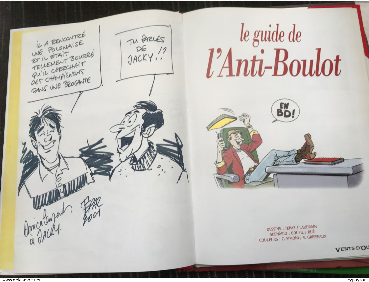 Le Guide De L'anti-boulot RE DEDICACE BE Vents D'Ouest 11/2000 Goupil Tépaz (BI2) - Widmungen