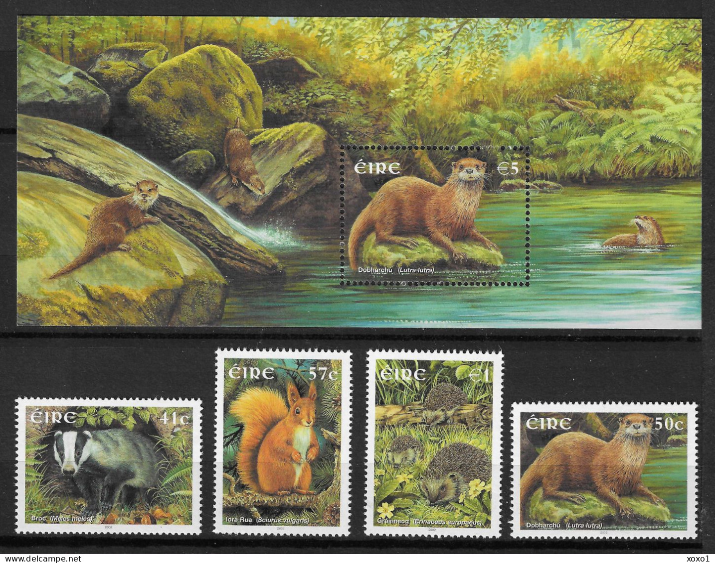 Ireland 2002 MiNr. 1427 - 1431 (Block 41) Irland Animals Native Mammals 4v + S/sh MNH** 19.50 € - Ungebraucht