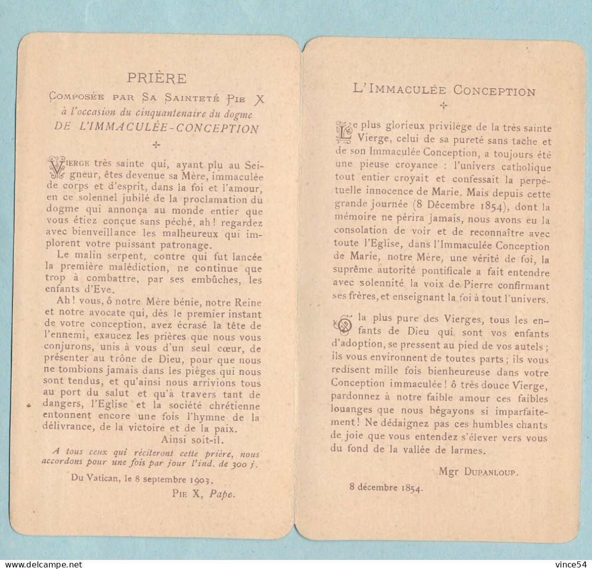 IMAGE BOUASSE 312 - 1854 1904 Souvenir Du Jubilé De La Définition Du Dogme De L'Immaculée Conception - Imágenes Religiosas