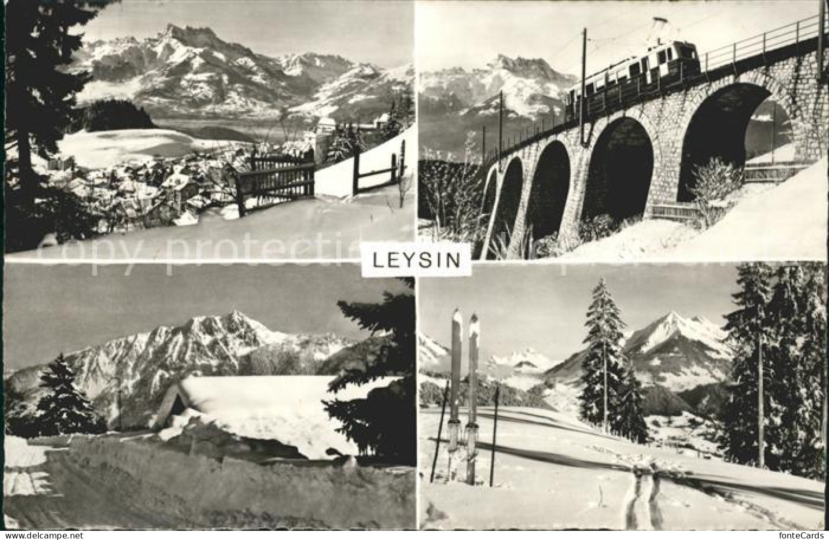 11733024 Leysin Panorama Eisenbahn Viadukt Leysin - Sonstige & Ohne Zuordnung
