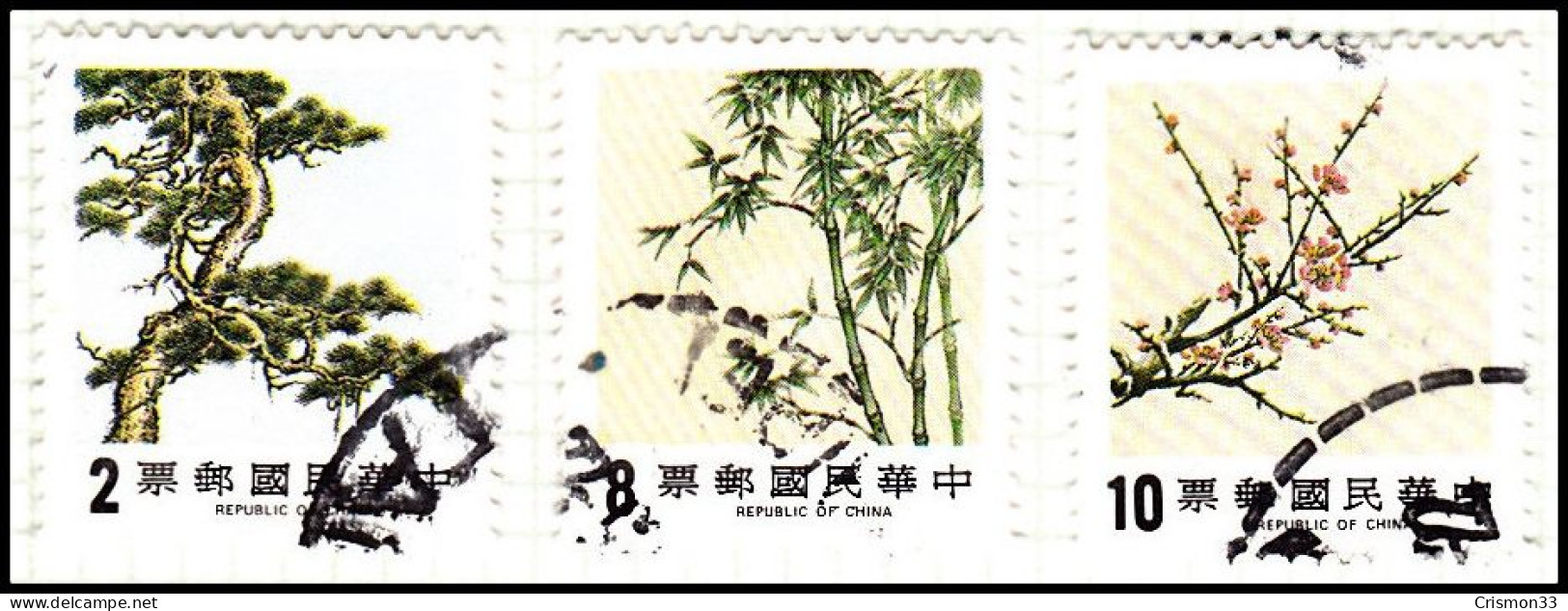 1984 - CHINA - TAIWAN - PINO,BAMBU,ALBARICOQUE - YVERT 1536,1537,1538 - SERIE COMPLETA - Altri & Non Classificati