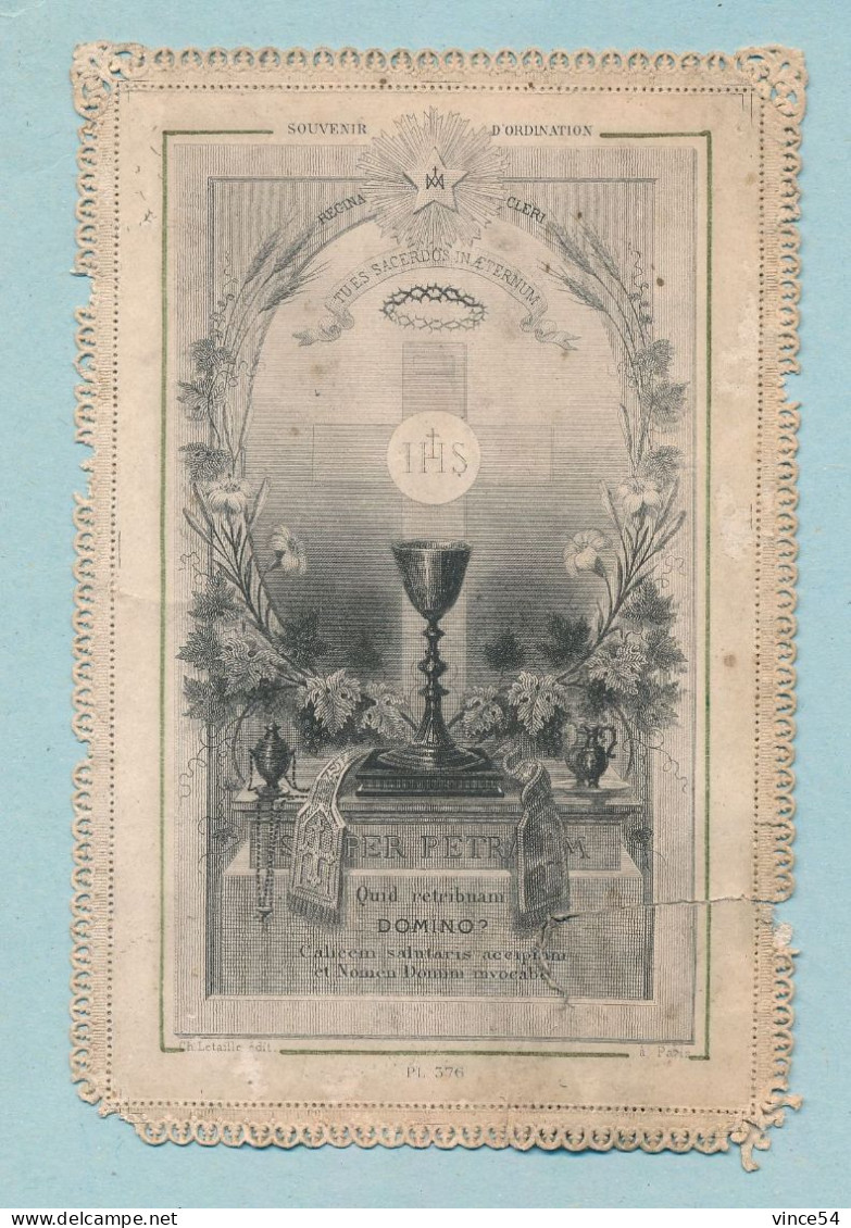 Souvenir De Mon Sacerdoce 4 Juin 1887 Et De Ma 1ère Messe 6 Juin 1887 J. CHARLET - Eglise De Berteaucourt-les-Dames - Andachtsbilder