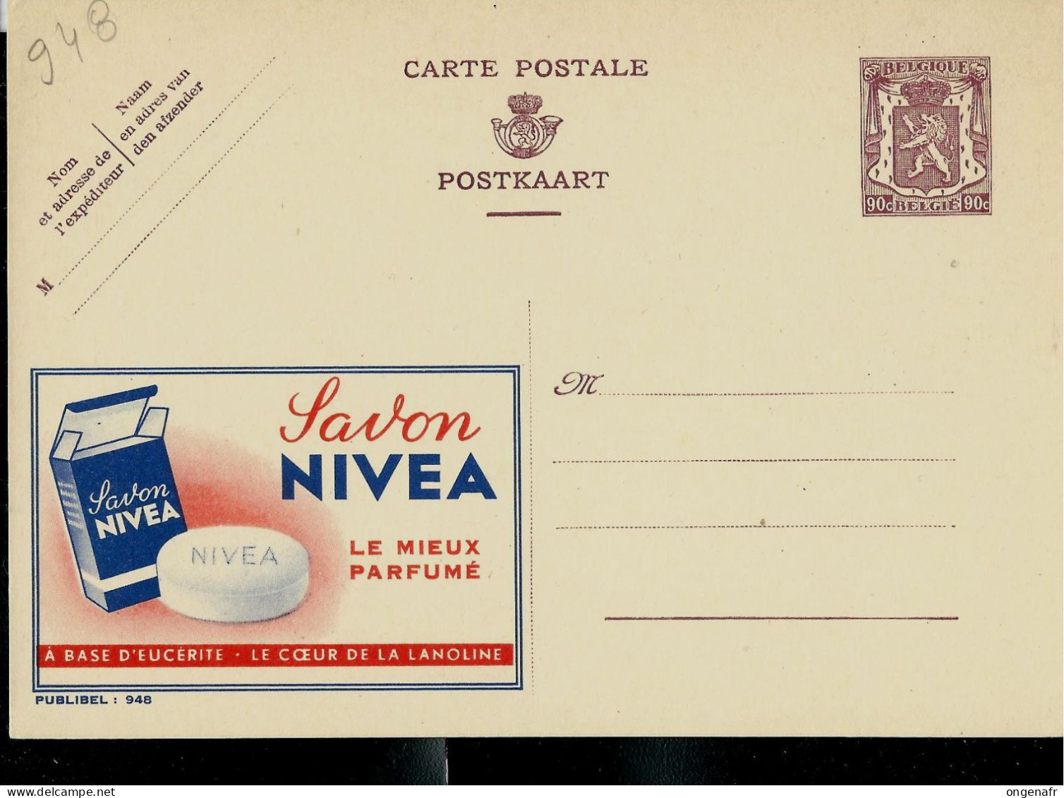 Publibel Neuve N° 948 ( Savon NIVEA - Le Mieux Parfumé ) - Werbepostkarten