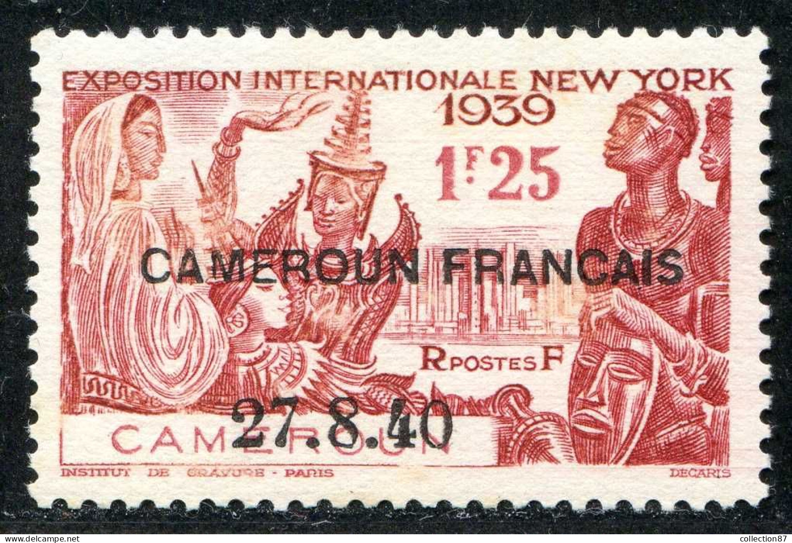 REF090 > CAMEROUN < Yv N° 206 (*) Neuf Sans Gomme Dos Visible - MH (*) - Exposition New York 1939 - Neufs