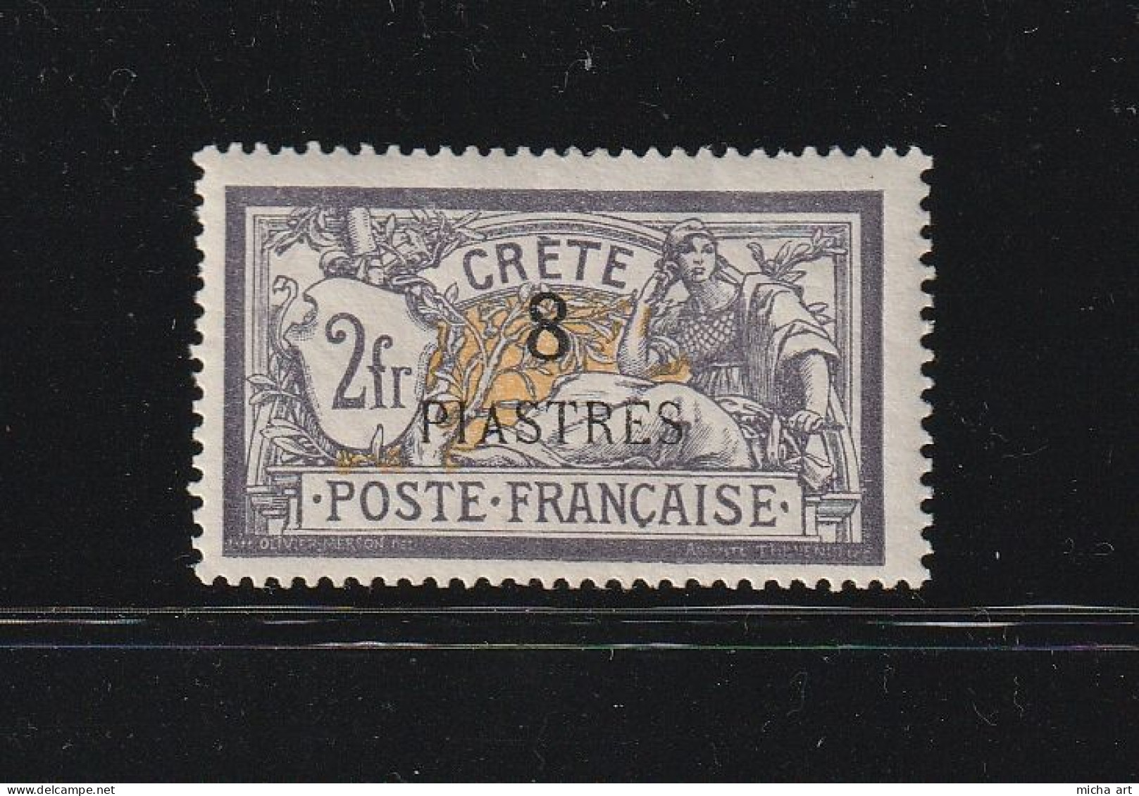 Greece Crete French Post Office 1903 Surcharged Crete Issue 8 Pi / 2 Fr. MH W1097 - Unused Stamps