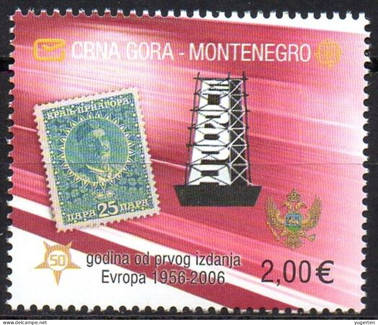 MONTENEGRO 2006 - 1v - MNH - Europa 50 Years Anniv.- King Nikola - Echafaudage - Scaffolding - Gerüst - Impalcatura - Piccioni & Colombe