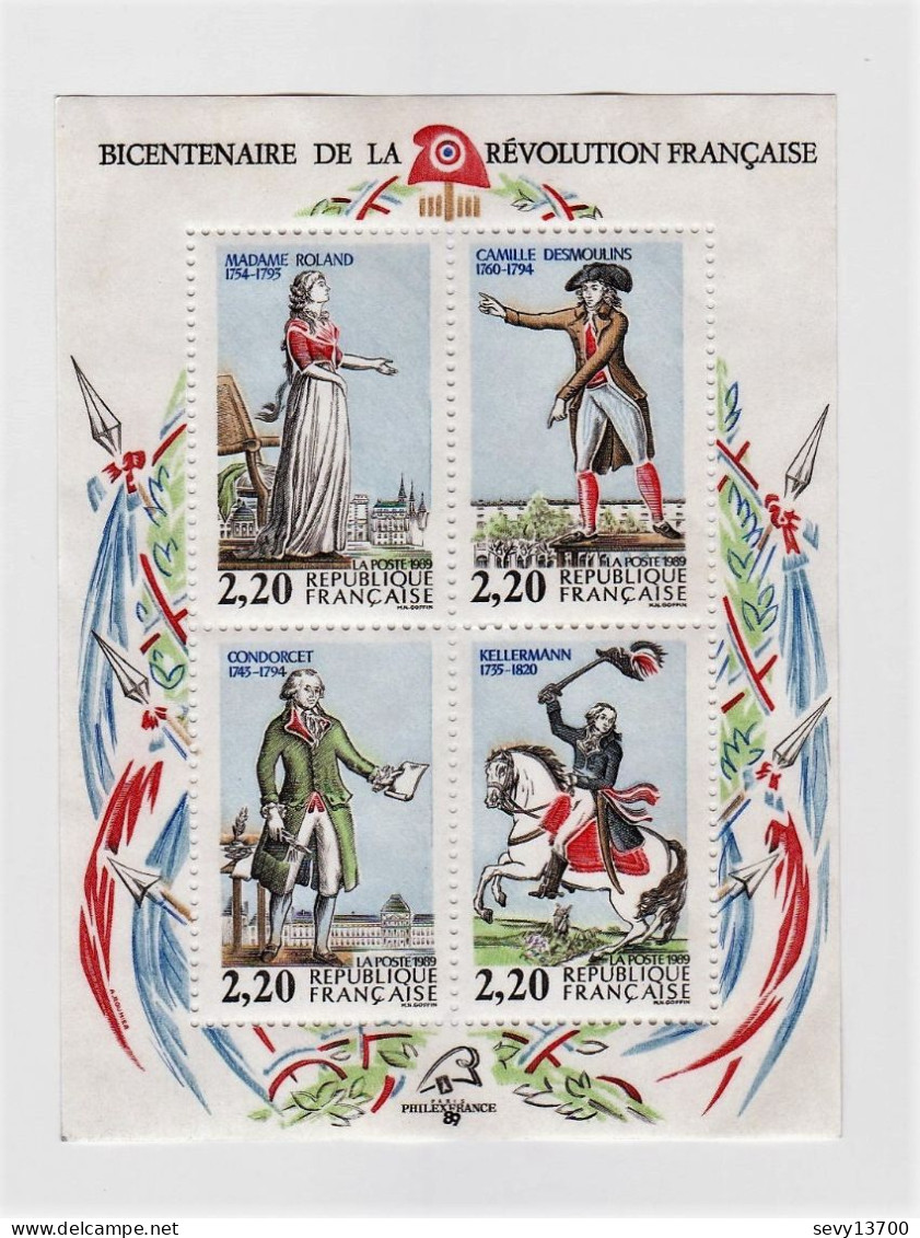 Bloc Et Feuillet 1989 Bicentenaire De La Révolution Française   N° 10 - Mint/Hinged