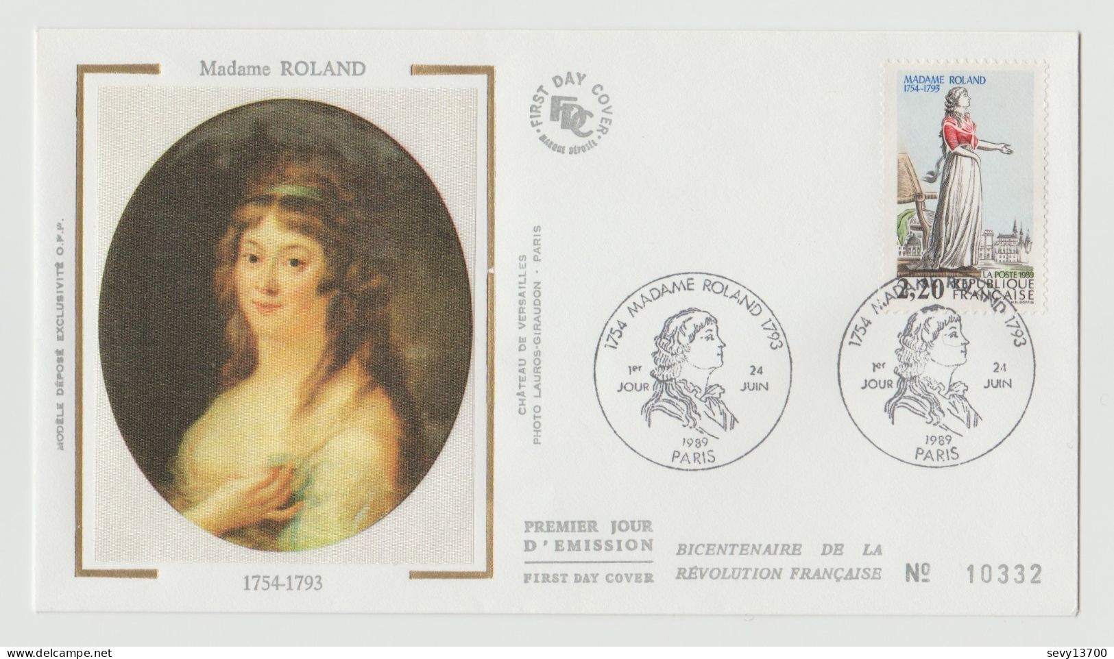 FRANCE 1989 4 Enveloppes Premier Jour FDC Numérotée Bicentenaire De La Révolution Française - 1980-1989