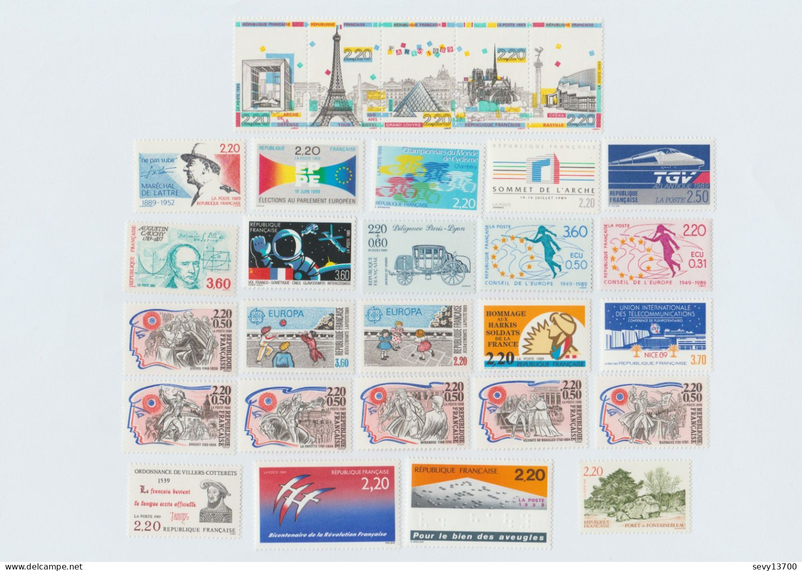 France 1989 Lot De 48 Timbres Neufs Et Tous Différents - Unused Stamps