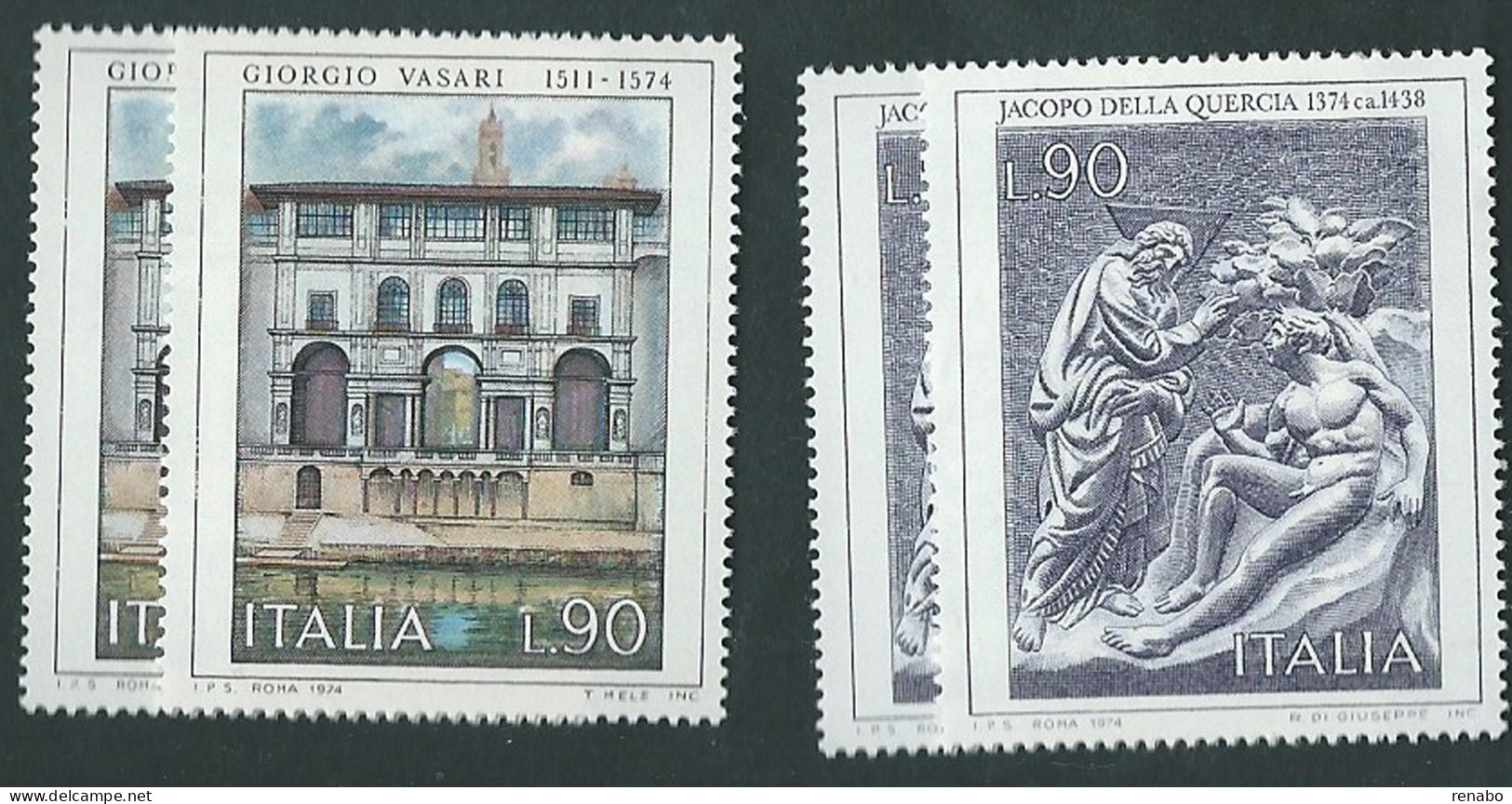 Italia 1974; Arte Italiana, 2 Serie Complete. - 1971-80: Neufs