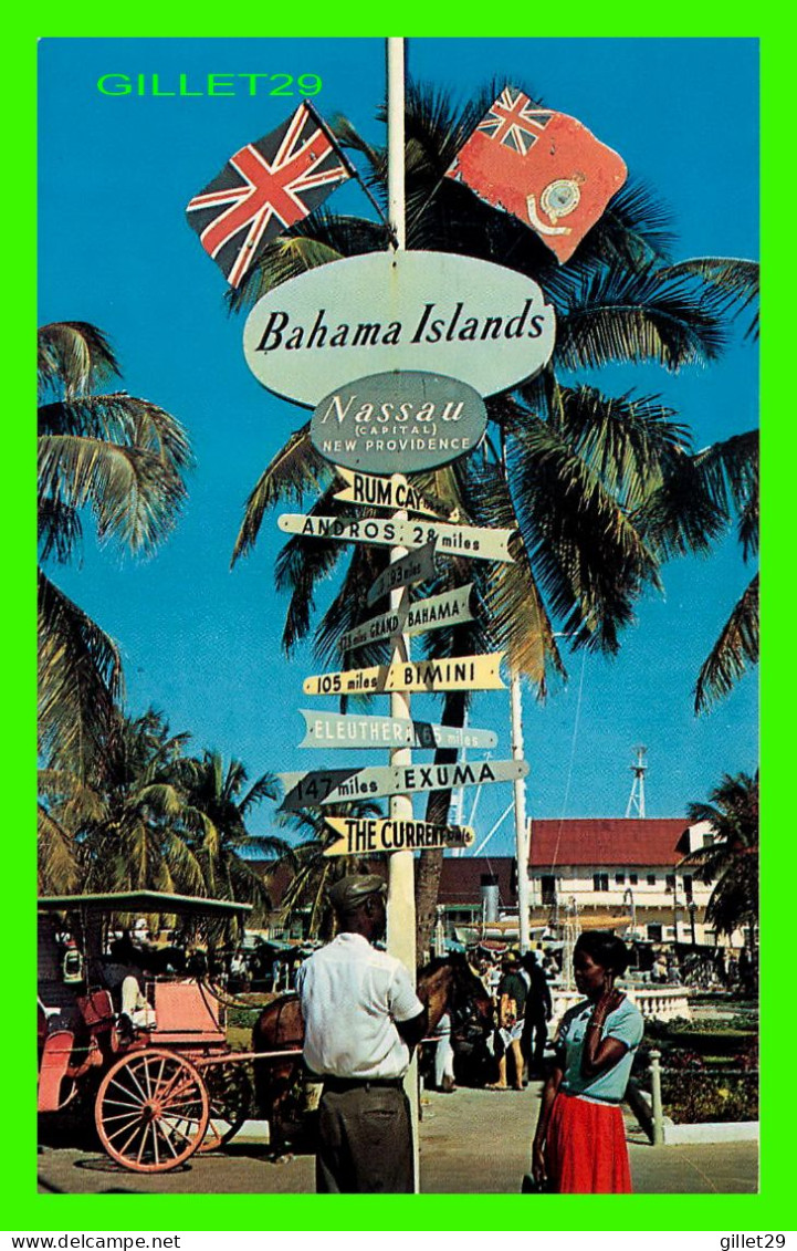 NASSAU, BAHAMA - SIGN POST IN RAWDON SQUARE -  PUB. BY LOFTHOUSE AGENCY LTD - - Bahamas