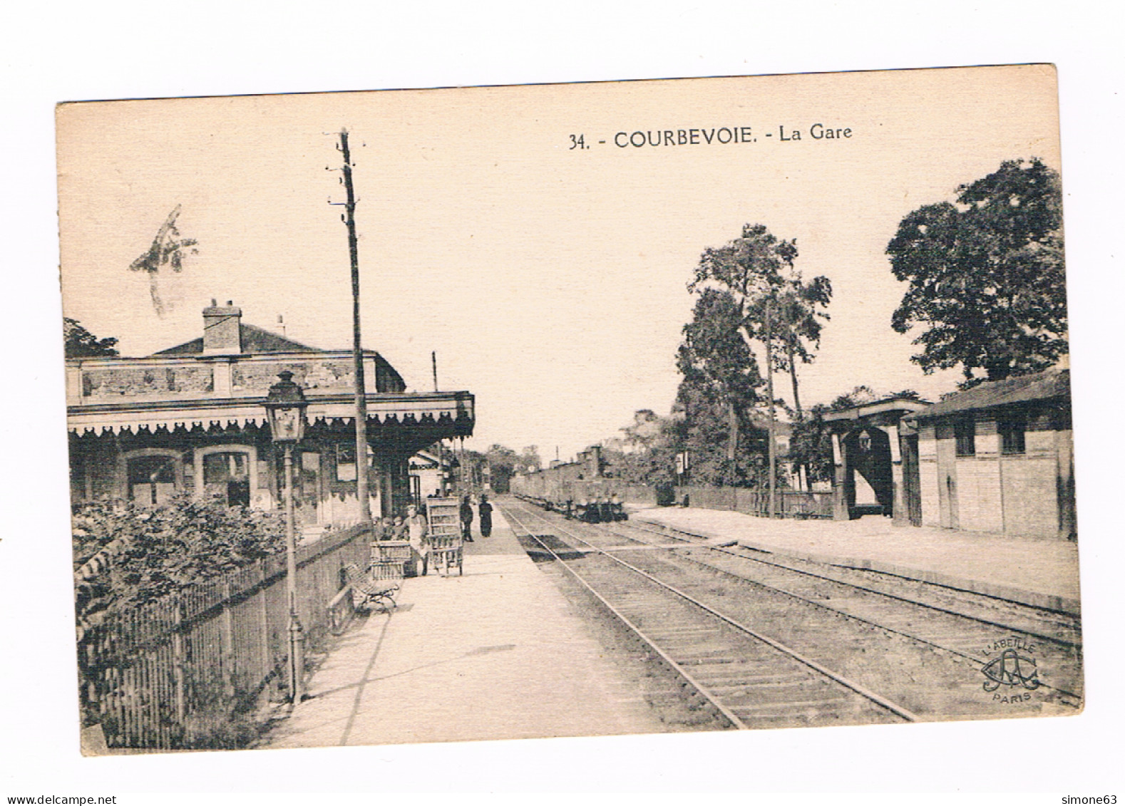 D  92 - Cpa -  COURBEVOIE  - LA GARE - Courbevoie