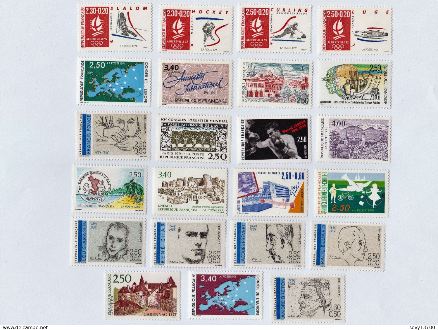France 1991 - Lot De 44 Timbres Neufs Et Différents - Unused Stamps