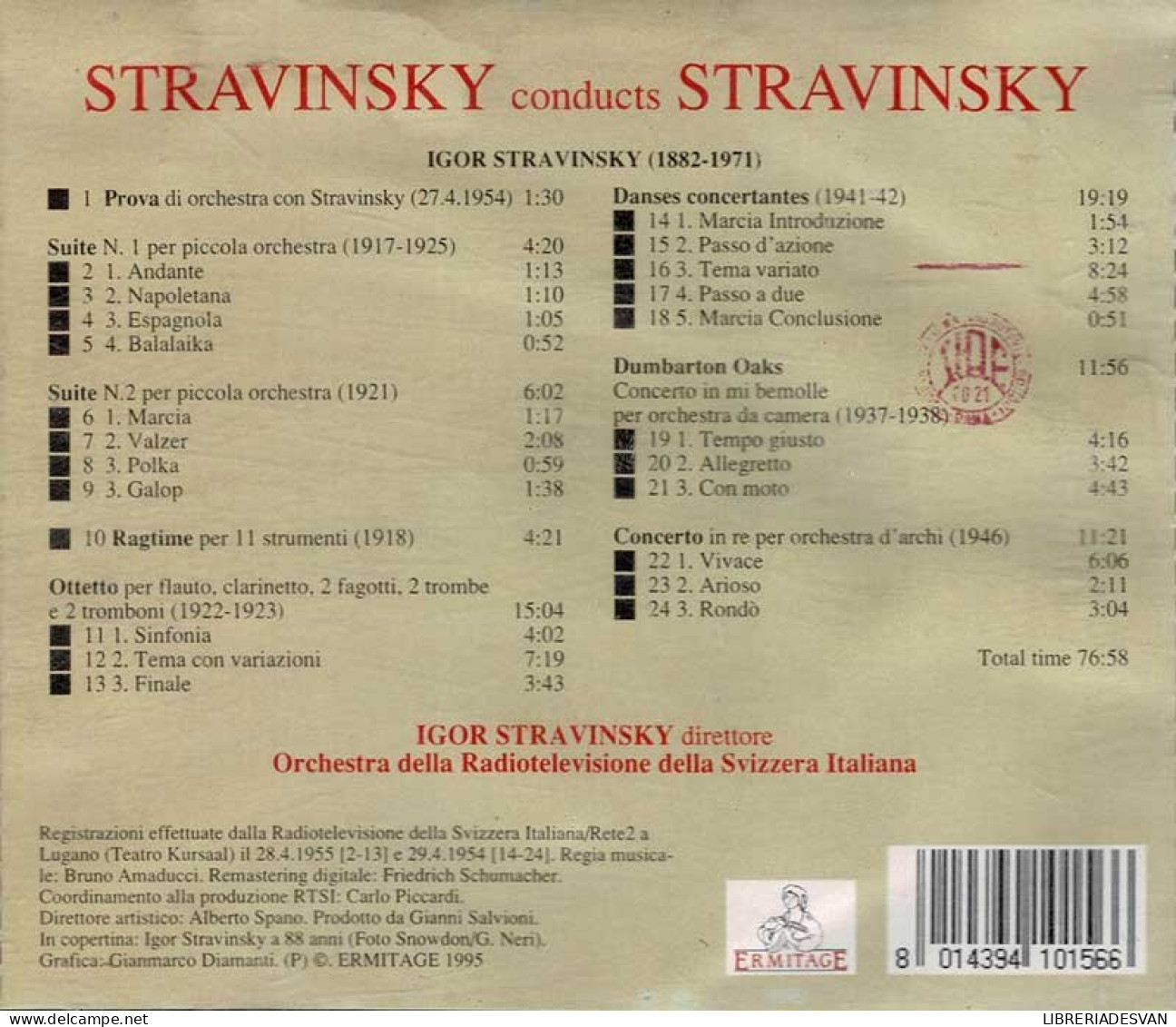 Igor Stravinsky - Stravinsky Conducts Stravinsky. CD - Classique