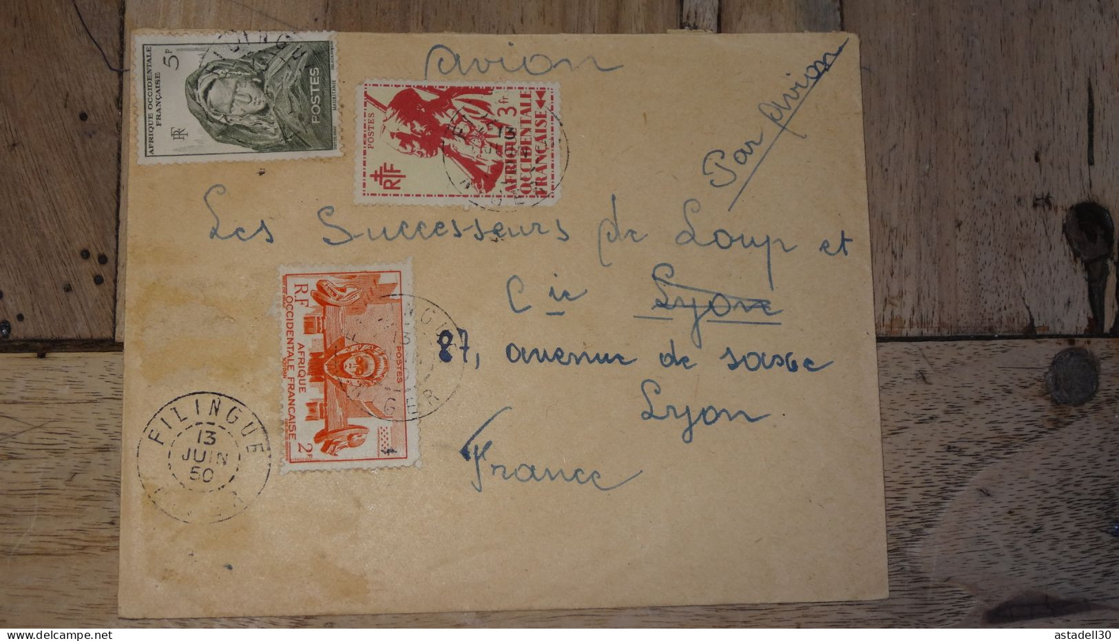 Enveloppe AOF, Filingue Au SENEGAL, 1950 ............ Boite1 .............. 240424-303 - Covers & Documents