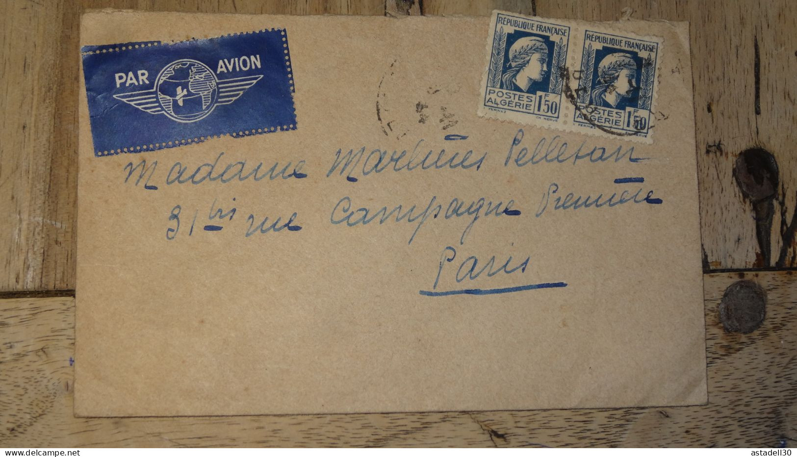 Enveloppe ALGERIE, Alger 1944, Avion ............ Boite1 .............. 240424-305 - Briefe U. Dokumente