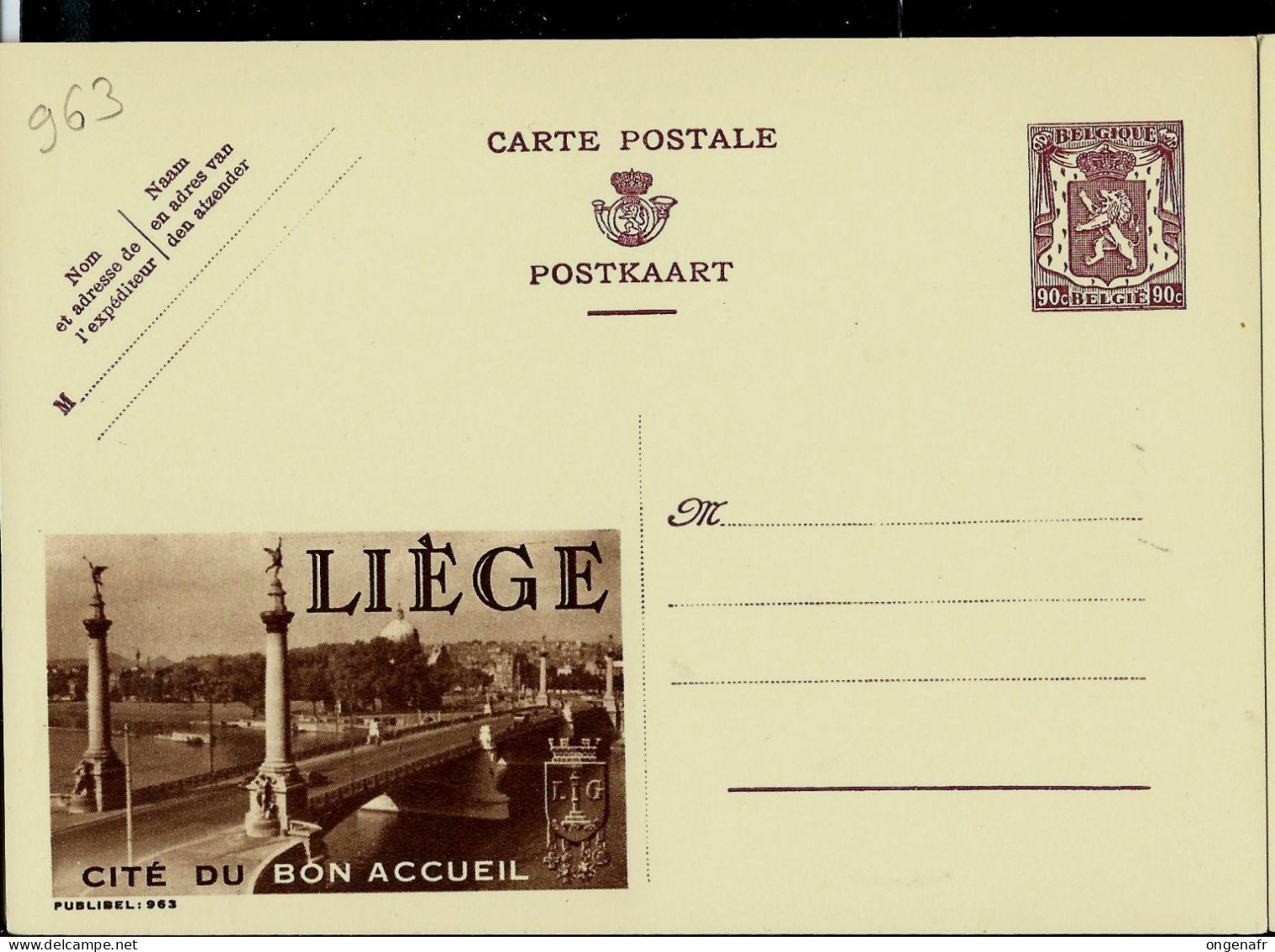 Publibel Neuve N° 963 ( LIEGE - Cité Du Bon Accueil ) - Werbepostkarten
