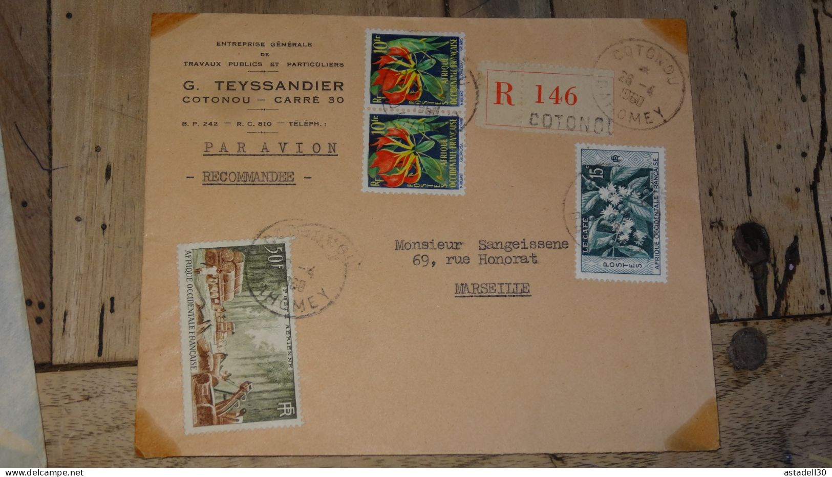 Enveloppe AOF, DAHOMEY, Cotonou 1960 ............ Boite1 .............. 240424-306 - Covers & Documents
