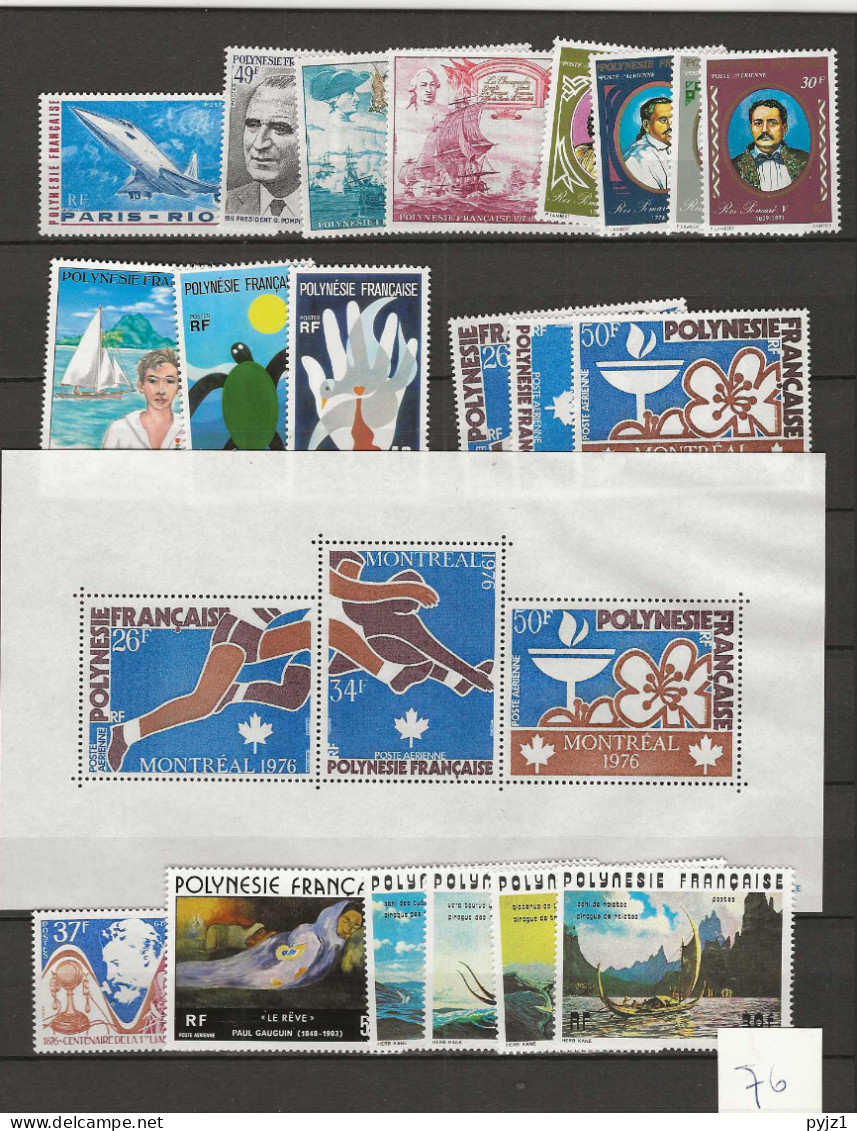 1976 MNH Polynesie Française Year Collection Postfris** - Full Years