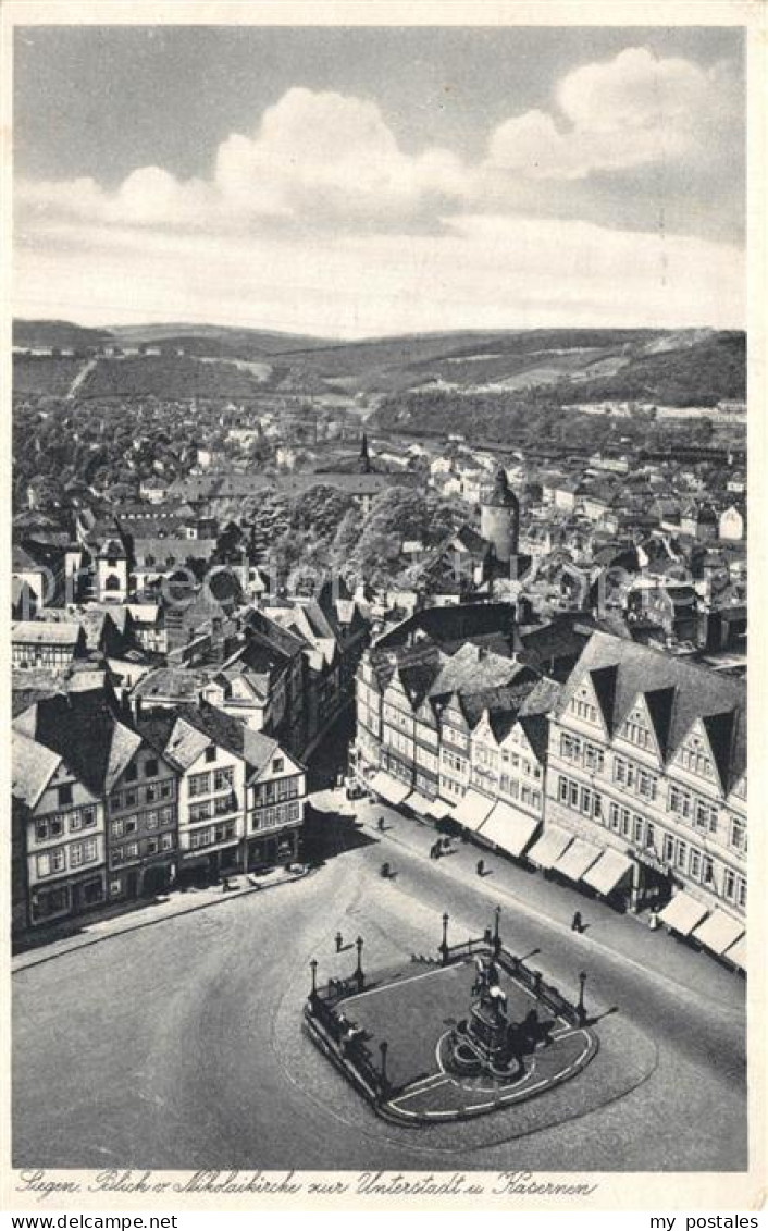 73514905 Siegen Westfalen Blick Von Der Nikolaikirche Zur Unterstadt Und Kaserne - Siegen