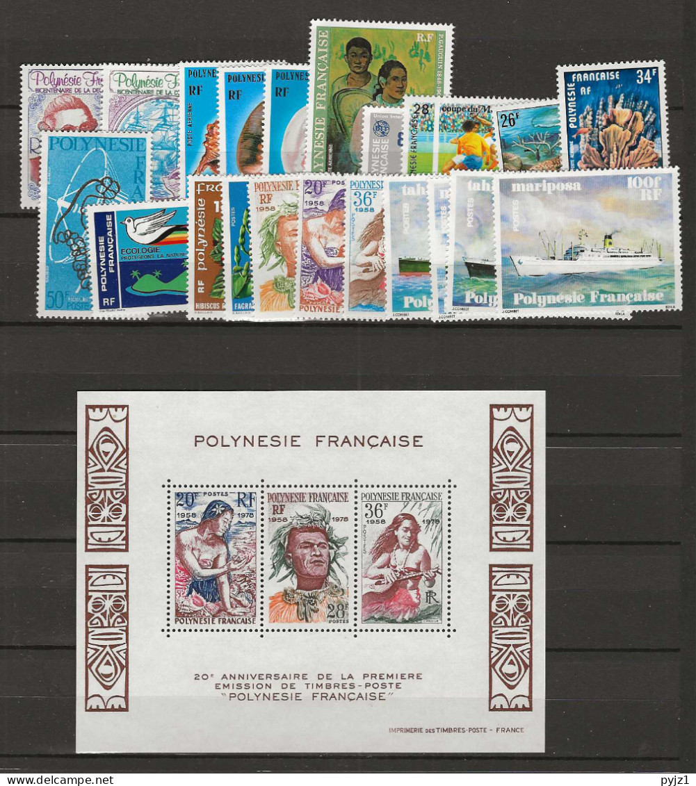 1978 MNH Polynesie Française Year Collection Postfris** - Volledig Jaar