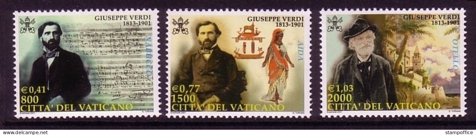 VATIKAN MI-NR. 1369-1371 POSTFRISCH(MINT) 100. TODESTAG VON GIUSEPPE VERDI OPERNKOMPONIST 2001 - Unused Stamps