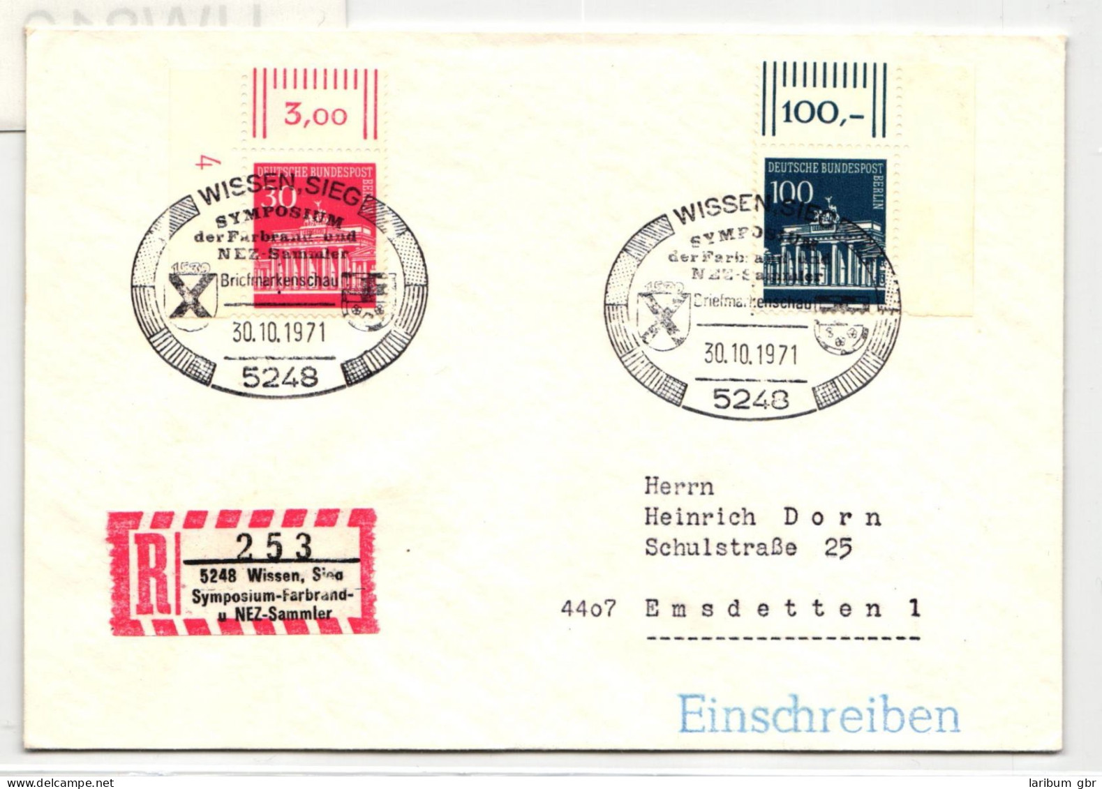 Berlin 288 DZ Auf Brief Mit 290 Vom Eckrand #HW819 - Other & Unclassified