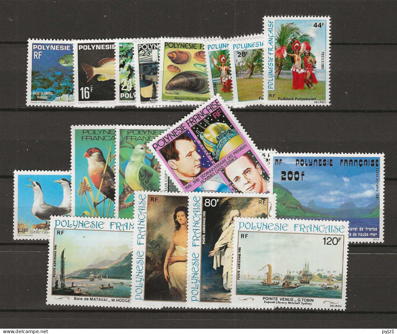 1981 MNH Polynesie Française Year Collection Postfris** - Full Years