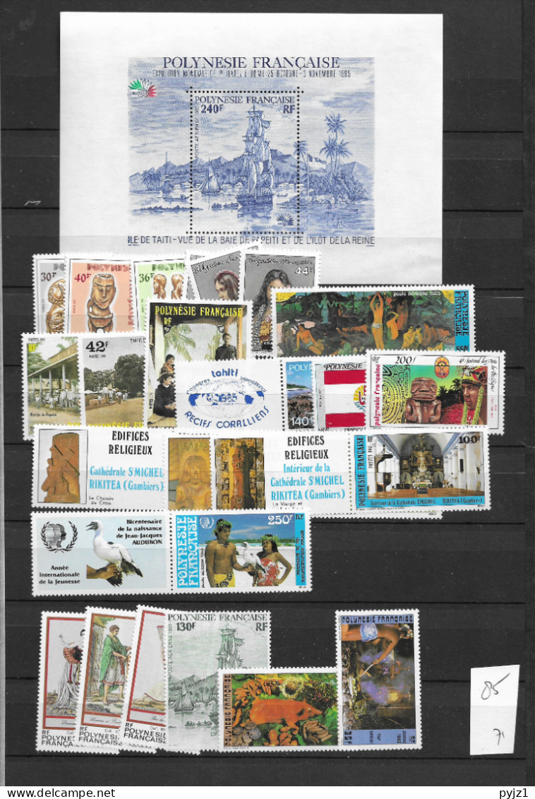 1985 MNH Polynesie Française Year Collection Postfris** - Années Complètes