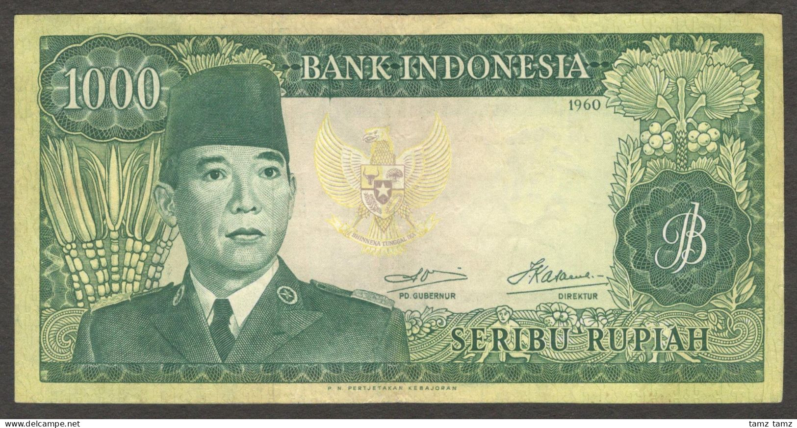 Indonesia 1000 1,000 Rupiah President Soekarno P-88b 1960 Ch VF Double WMK - Indonesien