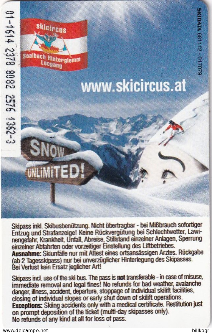 AUSTRIA - Skicircus Ticketcard, Used - Otros & Sin Clasificación