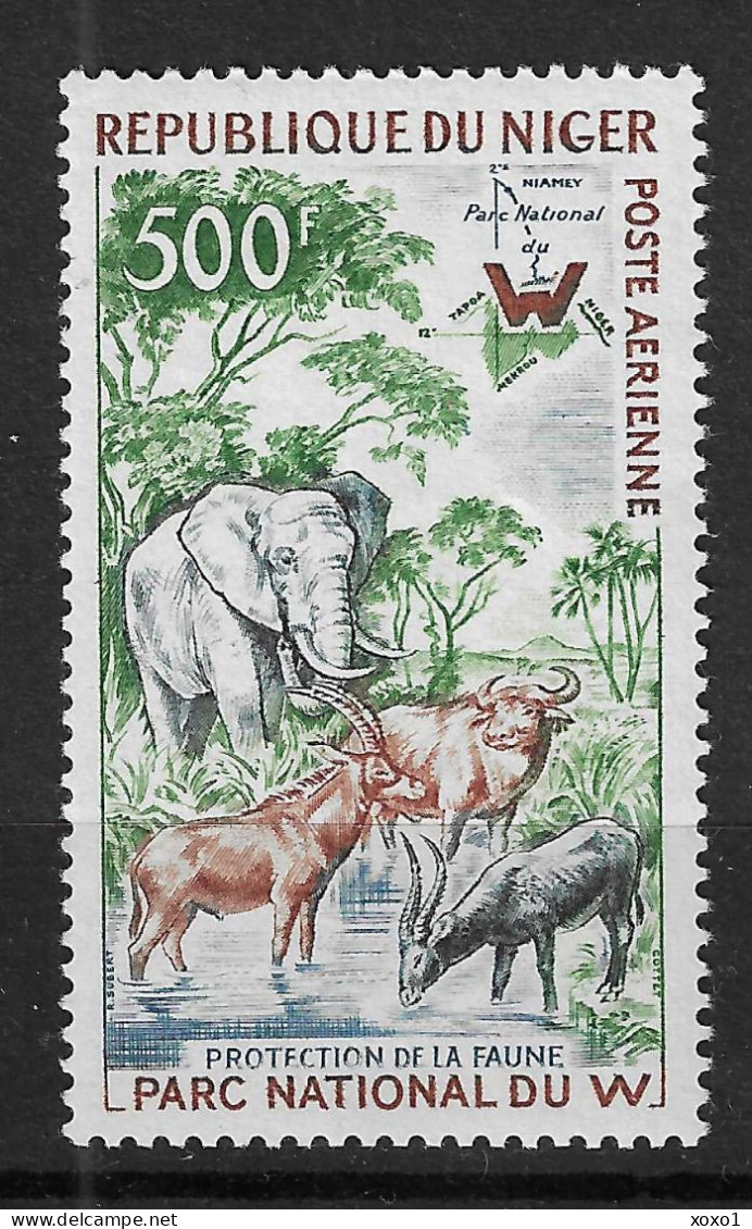 Niger 1960 MiNr. 13  National Park, Animals, Roan Antelope, Red Lichi Waterbuck, Cape Buffalo 1v MNH** 25.00€ - Elefanten