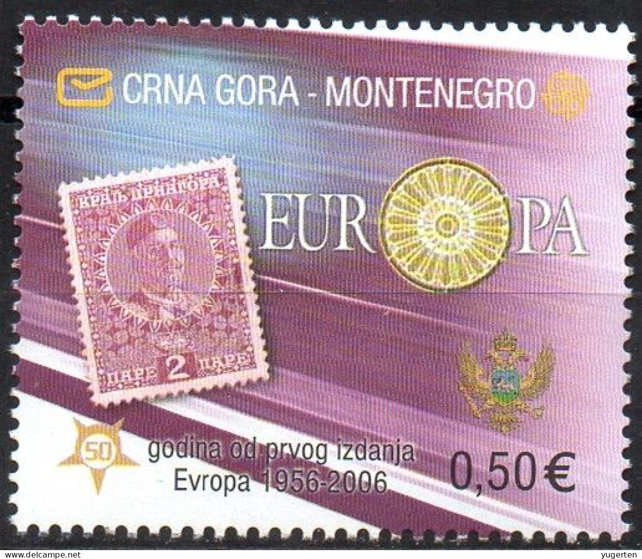 MONTENEGRO 2006 - 1v - MNH - Europa 50 Years Anniv.- King Nikola - Roi Nicolas 1er - Stamps On Stamps - Nicholas I - Piccioni & Colombe