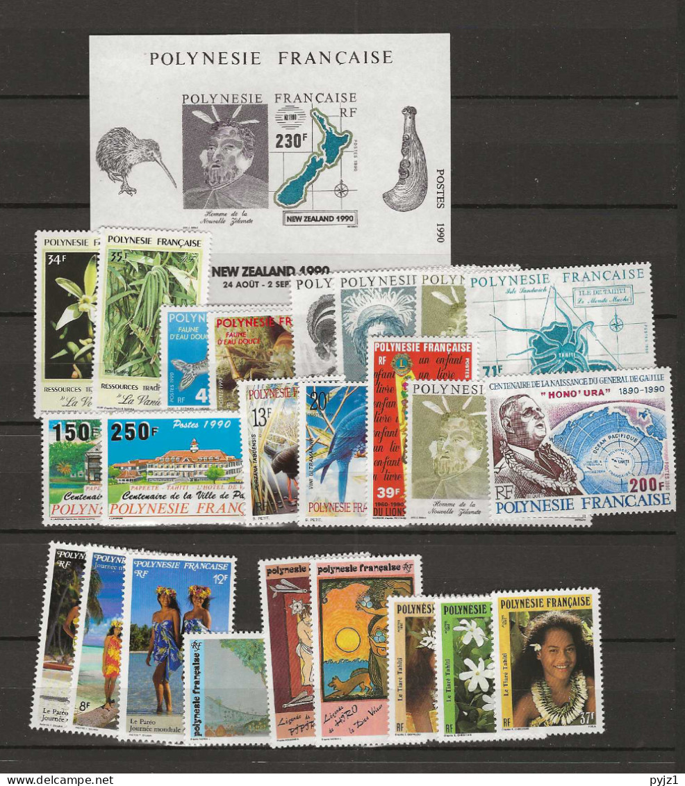1990 MNH Polynesie Française Year Collection Postfris** - Années Complètes