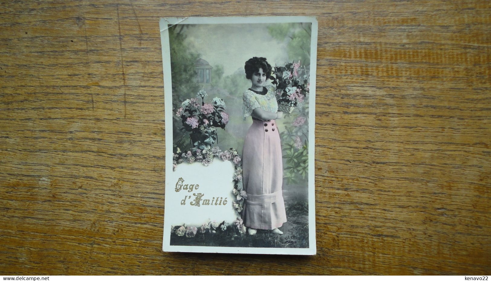 Ancienne Carte Assez Rare , Silhouette Ou Portrait D'une Jeune Fille "" Beau Timbre Taxe Et Cachet T "" - Silhouette - Scissor-type