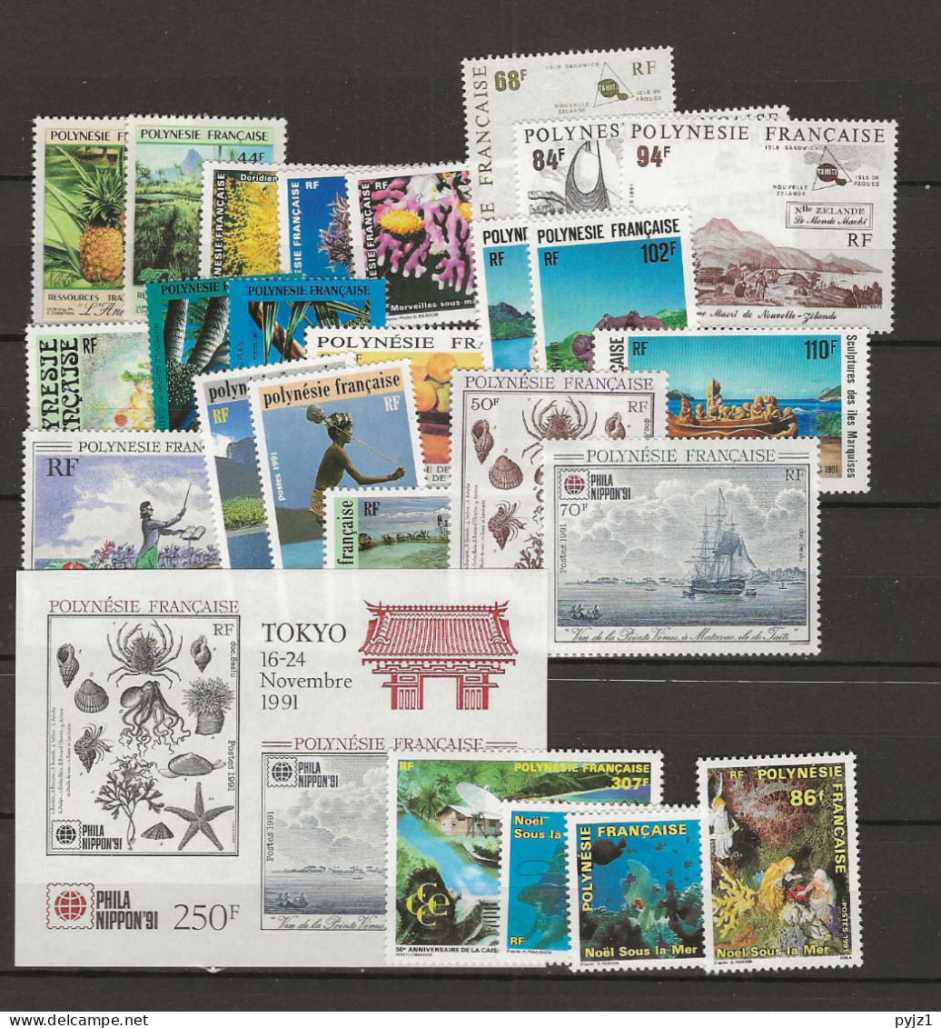 1991 MNH Polynesie Française Year Collection Postfris** - Années Complètes