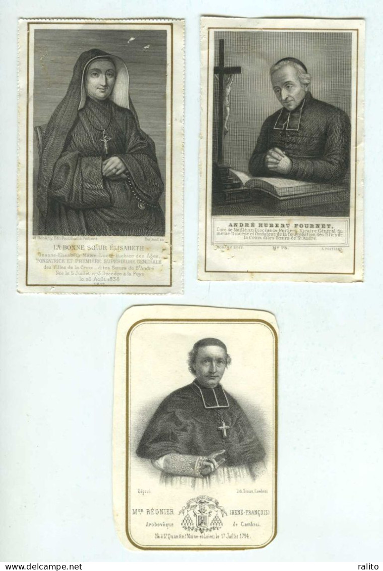 3 IMAGES PIEUSES XIXème Siècle REGNIER FOURNET SOEUR ELISABETH Poitiers - Andachtsbilder