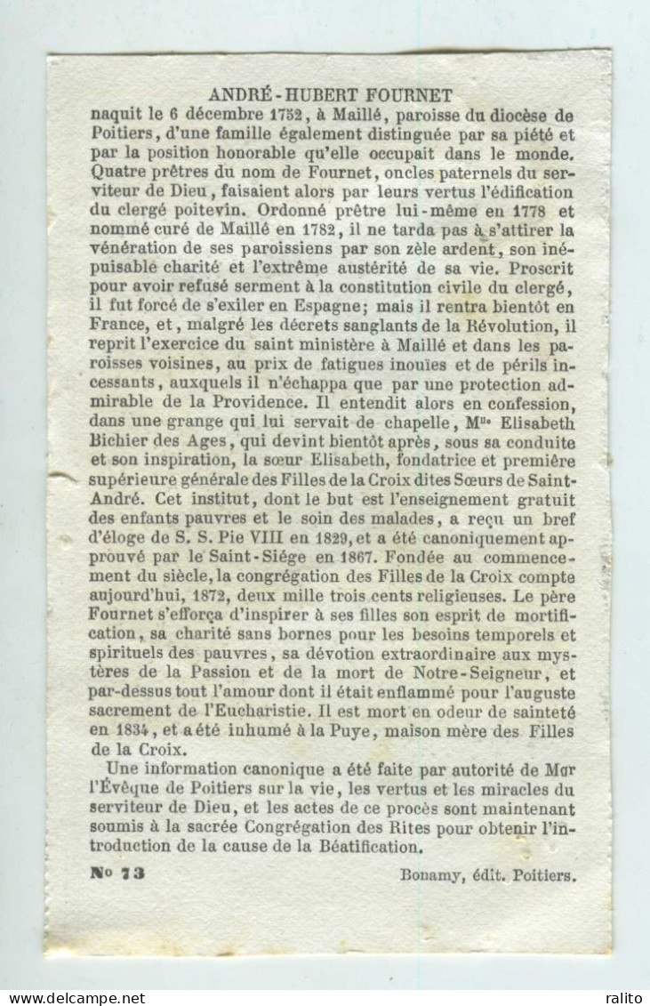 3 IMAGES PIEUSES XIXème Siècle REGNIER FOURNET SOEUR ELISABETH Poitiers - Andachtsbilder