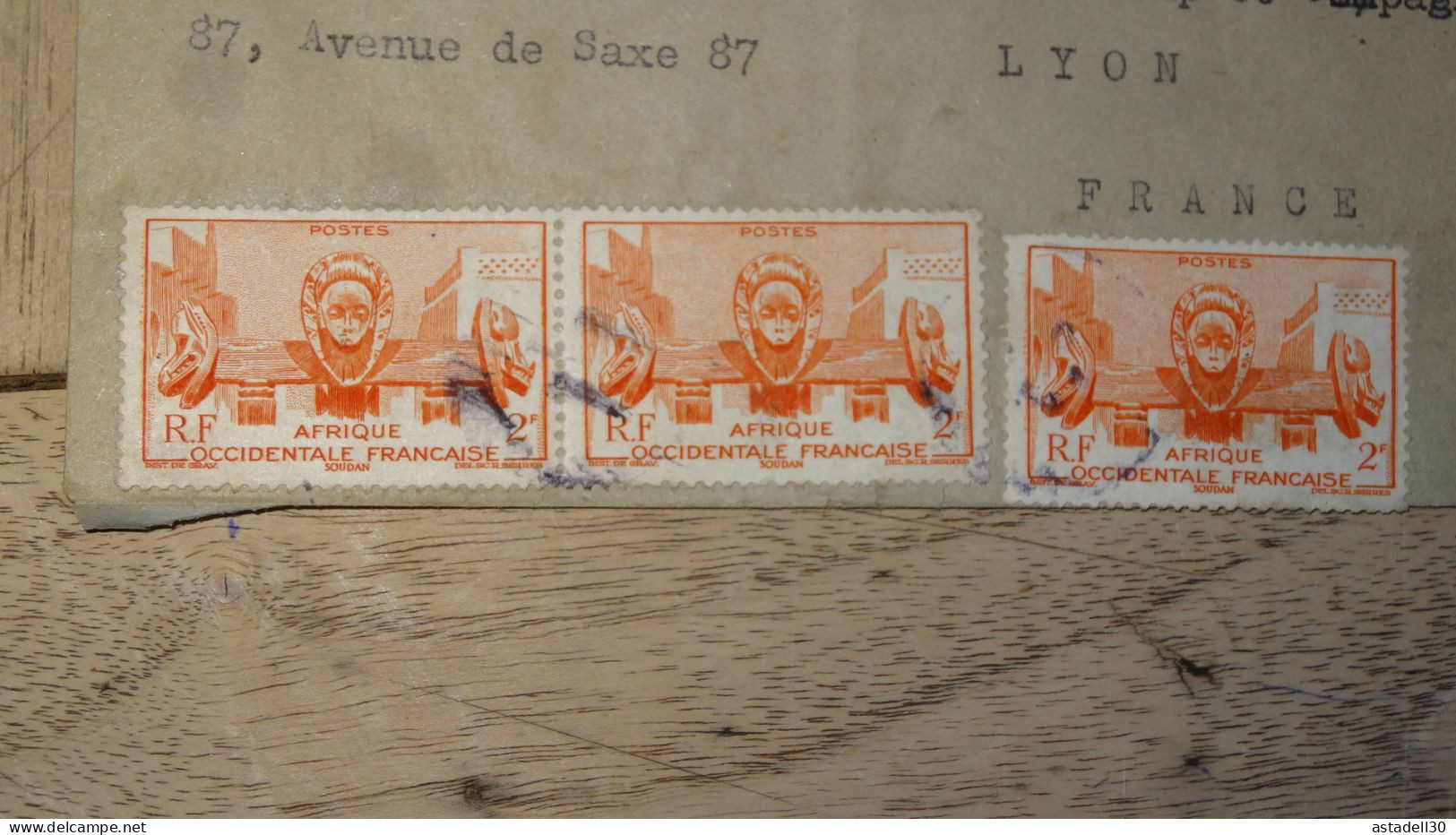 Enveloppe AOF En Recommandée 1950 ............ Boite1 .............. 240424-314 - Cartas & Documentos