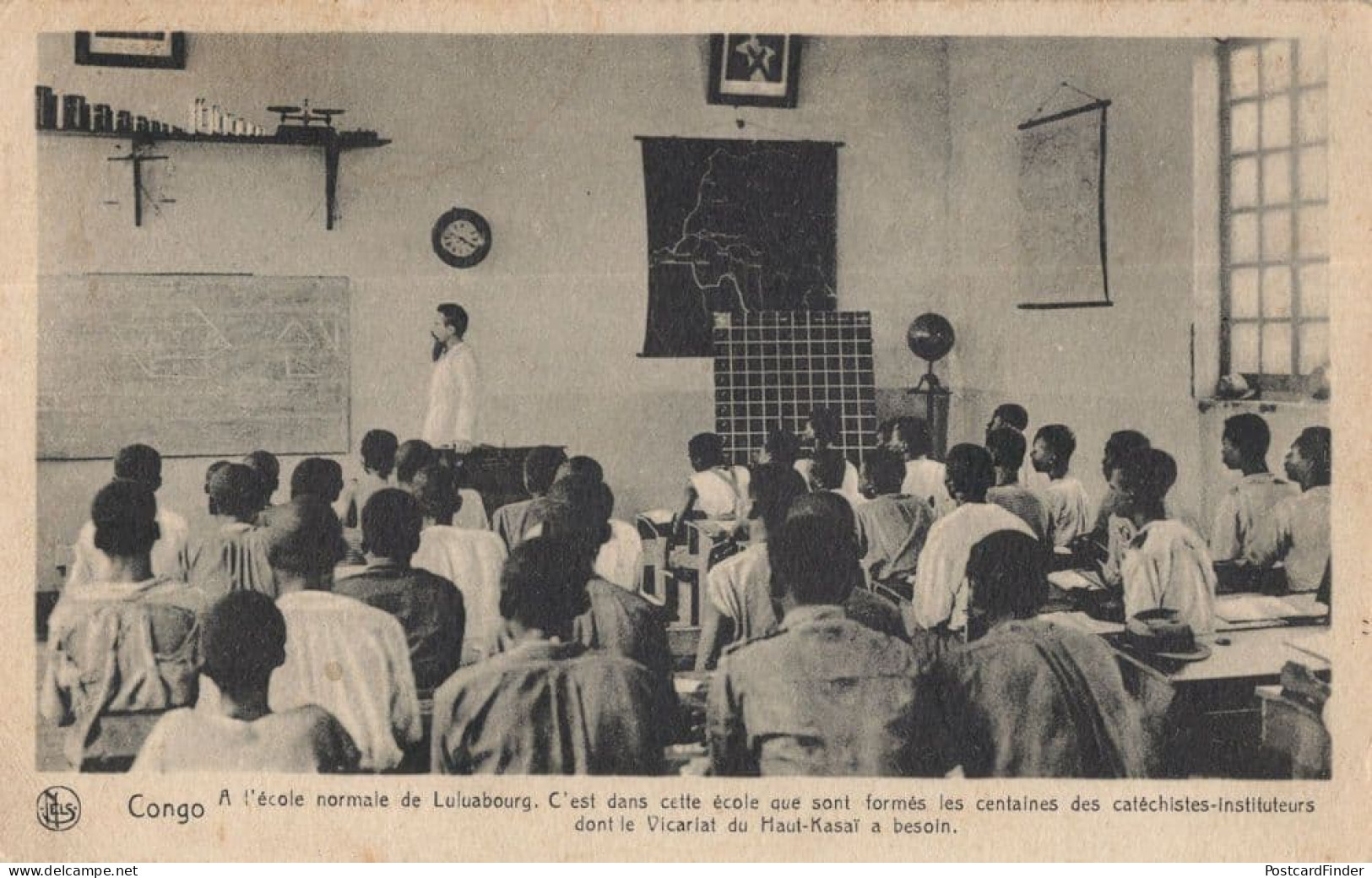 Geography Classes In Congo School African Old Postcard - Non Classificati