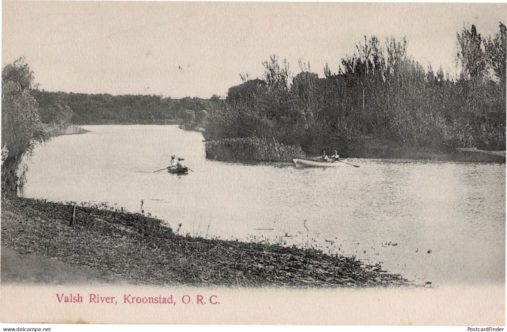Valsh Valsch River Kroonstad South Africa Rowing Boat Old Postcard - Unclassified