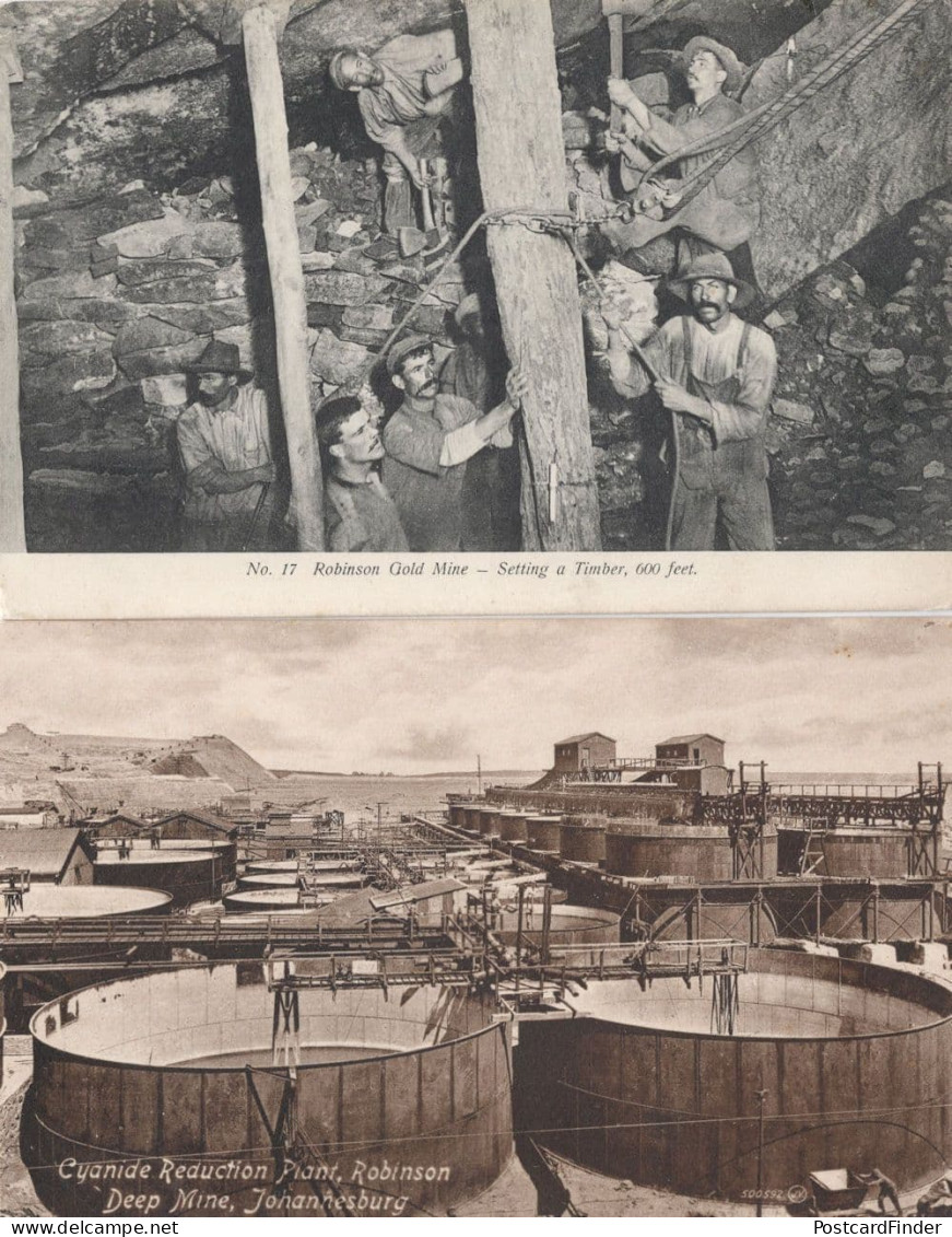 Robinson Gold Mine South Africa 2x WW1 Antique Mining Postcard S - Unclassified