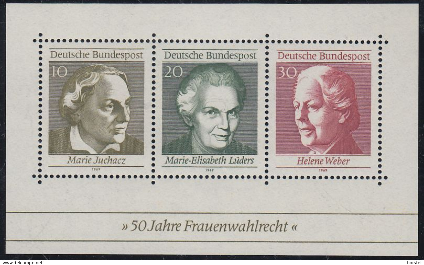 Deutschland Block 5 - 50 Jahre Frauenwahlrecht - Unused Stamps
