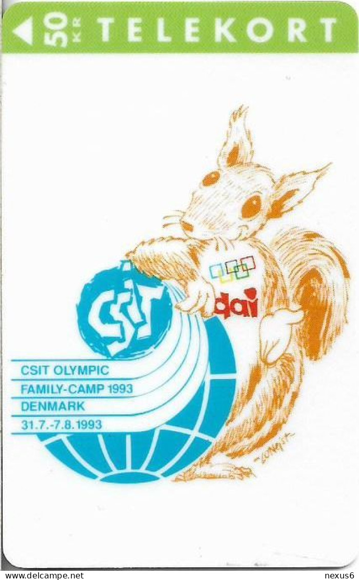 Denmark - KTAS - Csit Olympic Family Camp - TDKS017 - 07.1993, 50kr, 2.000ex, Used - Denemarken