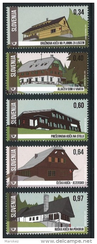 SLOVENIA 2015 Architecture – Mountain Huts Of Slovenia Set **MNH Michel # 1147,1148,1149,1150,1151 - Slowenien